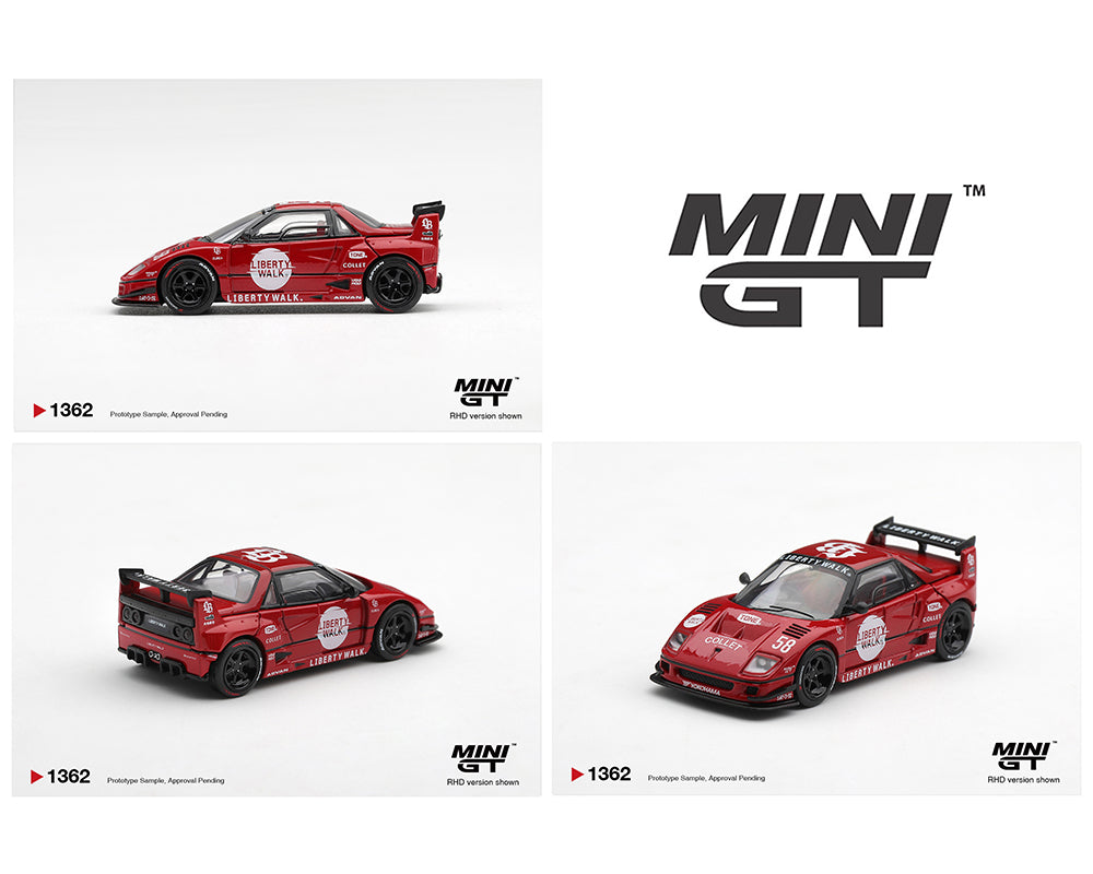 (PRE-ORDER 2027) Mini GT 1:64 Mazda AZ-1 Liberty Walk LB40 LB-Hinomaru – Red – Limited Edition – MGT01362-BL
