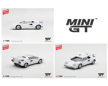 (PRE-ORDER 2027) Mini GT 1:64 Lamborghini Countach LP500S – White – Limited Edition – MGT01366-BL