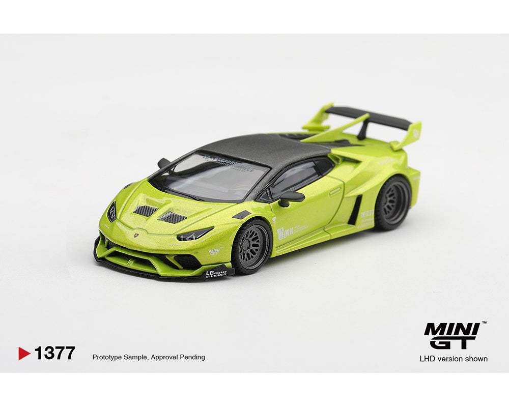 (PRE-ORDER 2027) Mini GT 1:64 Lamborghini Huracán LB★WORKS Lime Metallic – Limited Edition – MGT01377-BL