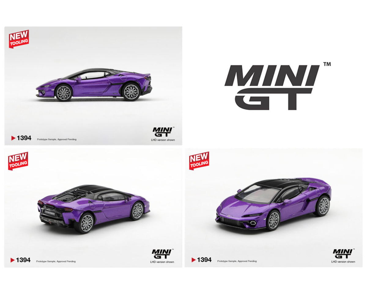 (PRE-ORDER 2026/2027) Mini GT 1:64 Lamborghini Temerario – Viola Pasifae – Édition limitée – MGT01394-BL