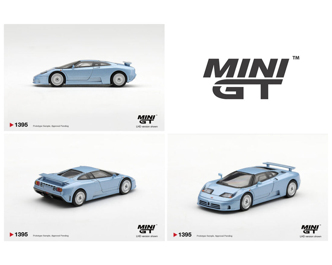 (PRE-ORDER 2026/2027) Mini GT 1:64 Bugatti EB110 GT – Azzurro Metallizzato – 1992 Mondial de l’Automobile – Limited Edition – MGT01395-BL