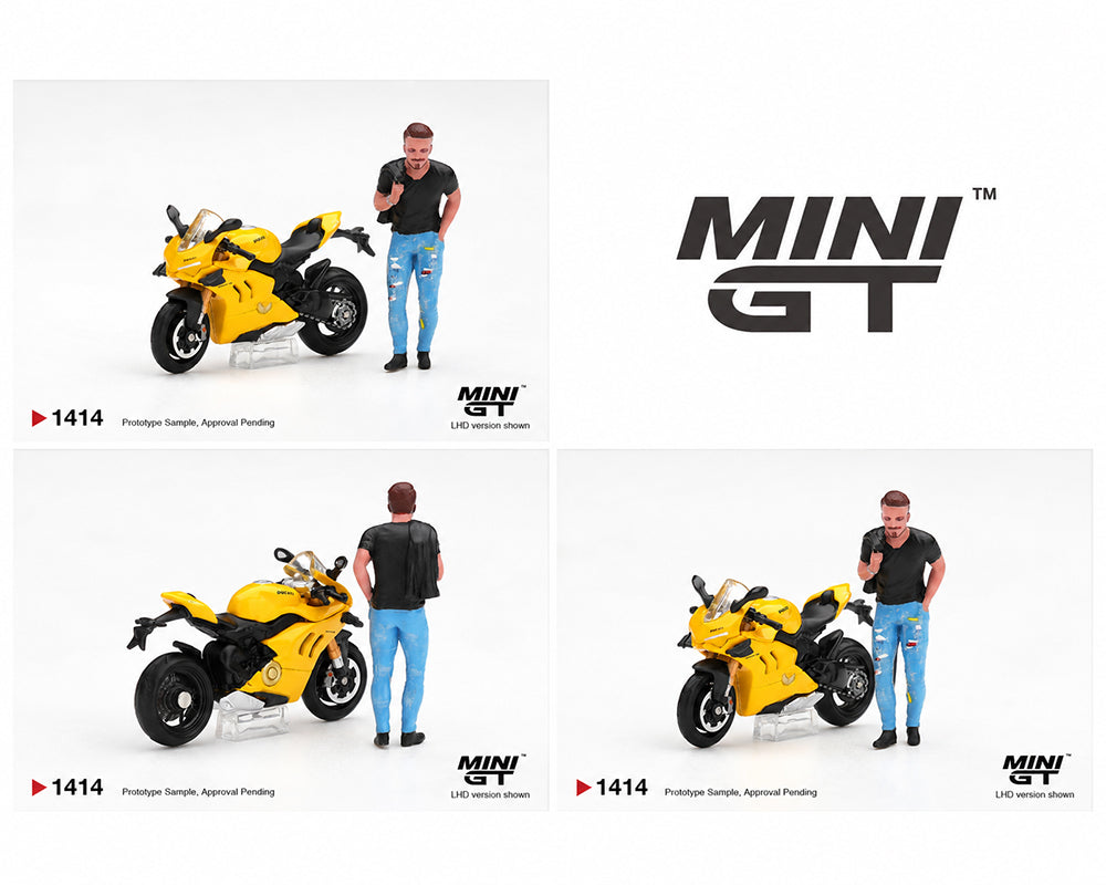 (PRE-ORDER 2026/2027) Mini GT 1:64 Ducati Panigale V4 S with Ducati Figure – Yellow – Limited Edition – MGT01414-L