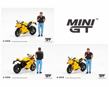(PRE-ORDER 2026/2027) Mini GT 1:64 Ducati Panigale V4 S with Ducati Figure – Yellow – Limited Edition – MGT01414-L