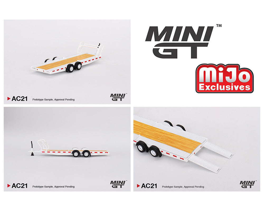 Mini GT 1:64 Car Hauler Trailer (White)