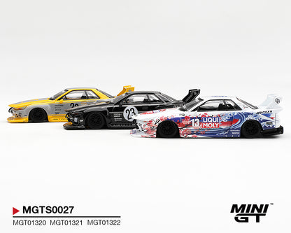 (PRE-ORDER 2027) Mini GT 1:64 INOZETEK x Liberty Walk Nissan Skyline GT-R (R32) 2026 Show Edition – 3-Car Set MGTS0027