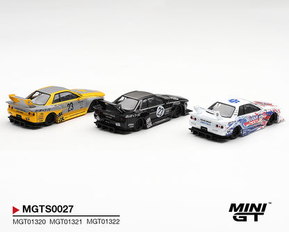 (PRE-ORDER 2027) Mini GT 1:64 INOZETEK x Liberty Walk Nissan Skyline GT-R (R32) 2026 Show Edition – 3-Car Set MGTS0027