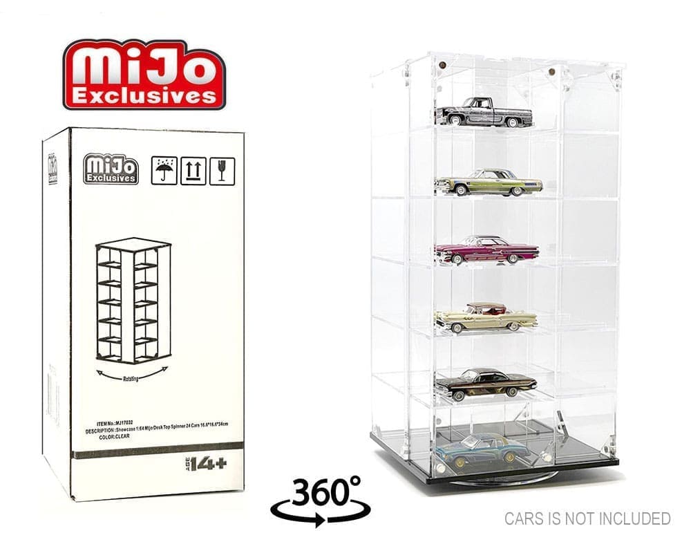 Vitrine Spinner 1:64 Acrylitower 24 Voitures Transparente - MiJo Exclusives - MJ17032
