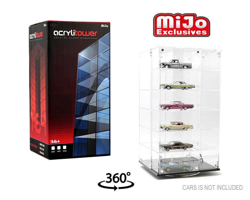 Vitrine Spinner 1:64 Acrylitower 24 Voitures Transparente - MiJo Exclusives - MJ17032