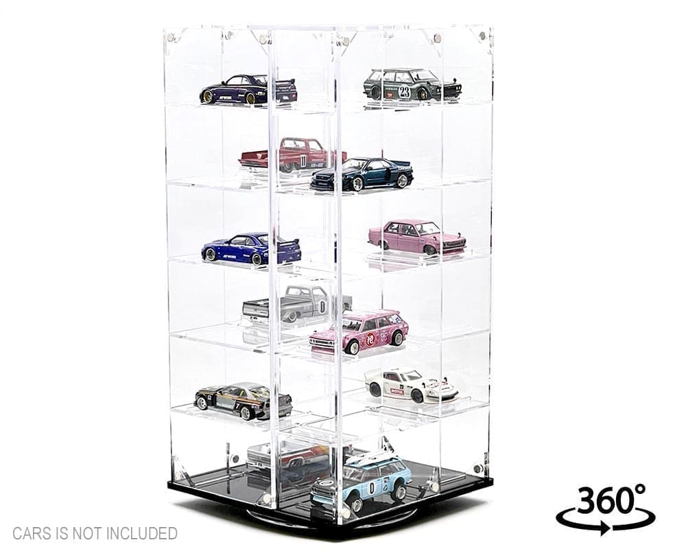 Vitrine Spinner 1:64 Acrylitower 24 Voitures Transparente - MiJo Exclusives - MJ17032
