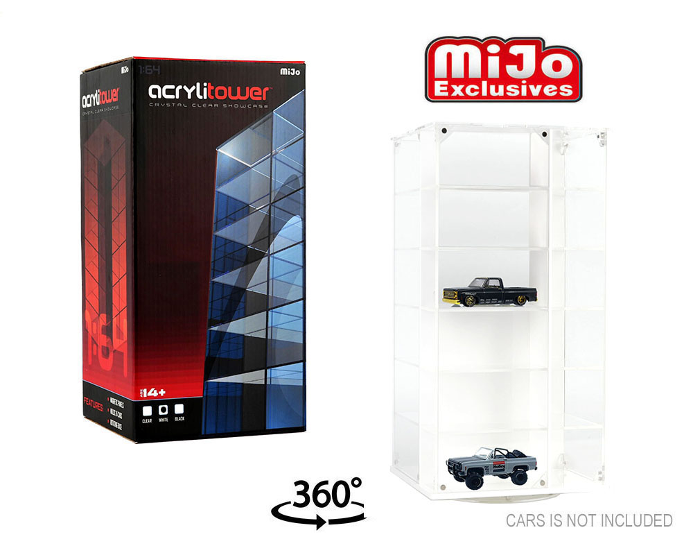 Vitrine Spinner 1:64 Acrylitower 24 Voitures Blanche - MiJo Exclusives - MJ17032W