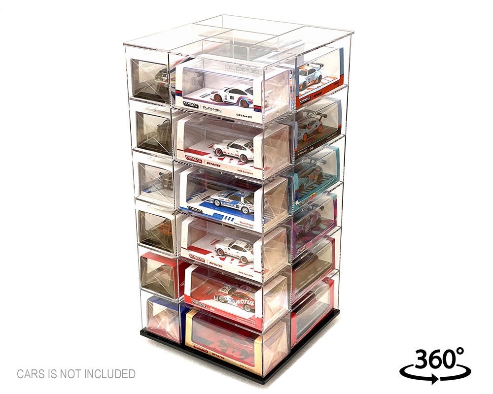 Vitrine Spinner 1:64 Acrylitower+ 24 Voitures - MiJo Exclusives - MJ19032C