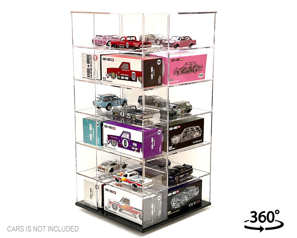 Showcase 1:64 Large 24-Cars Display Desk Top Spinner (8″x 8″x16.5″)