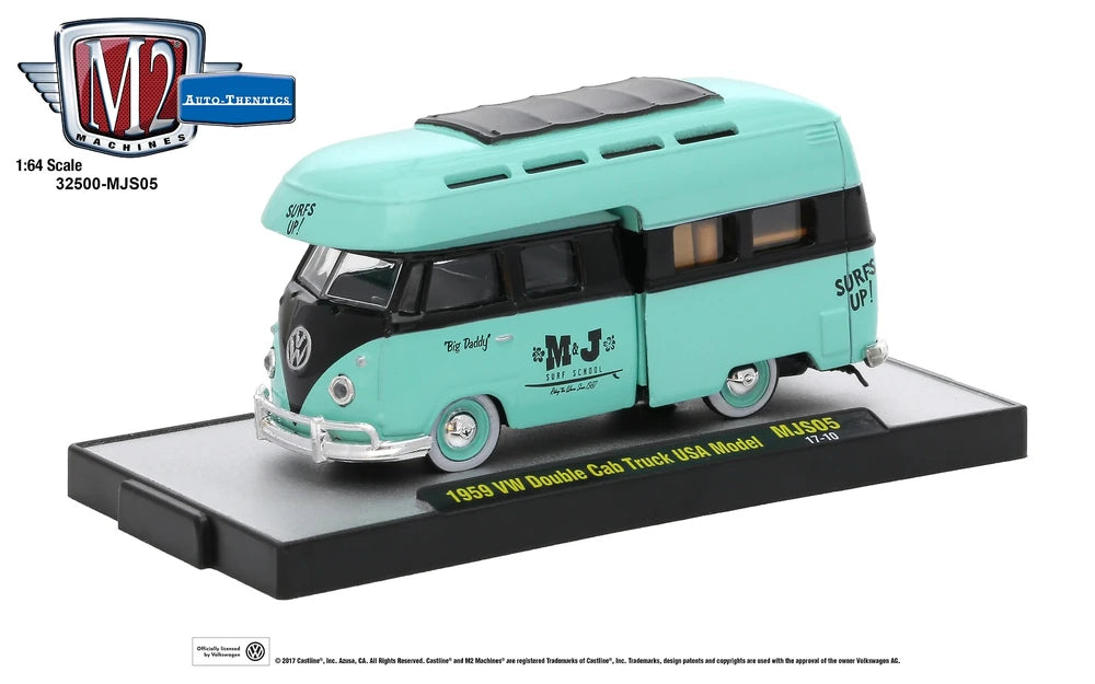 Turquoise-1959 VW Double Cab Truck USA Model