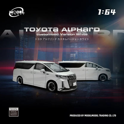 MODELMODEL 1:64 Toyota Alphard Customized Version White (Emballage Blister) – MM64-Alphard-002