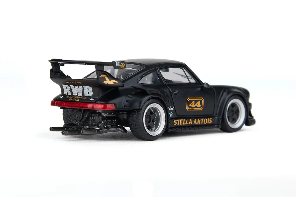 (PRE-ORDER 2025) MODELMODEL 1/64 - RWB Porsche 930 Circuit Specification Matte Black &quot;Stella Artois&quot; - MM64-RWB930-001