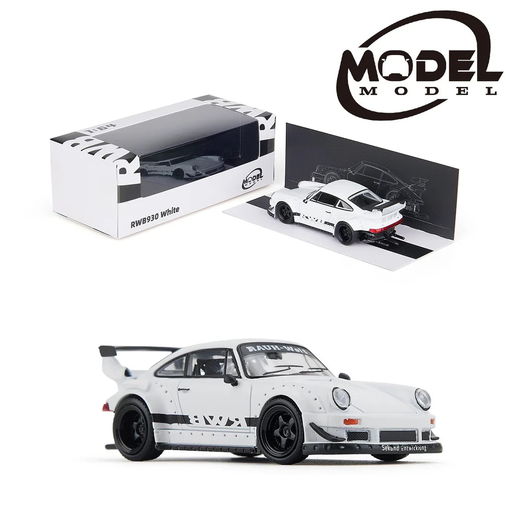 (PRE-ORDER 2025) MODELMODEL 1/64 - RWB Porsche 930 - Blanche - MM64-RWB930-004