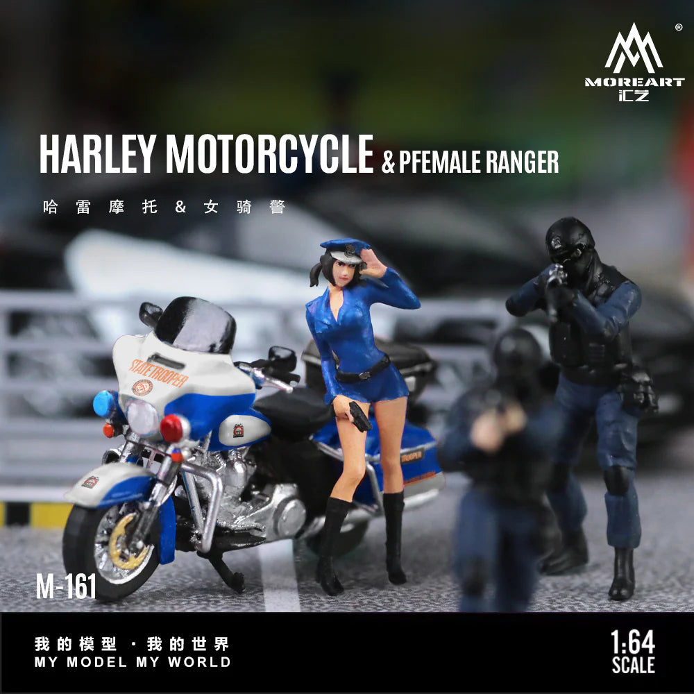 MoreArt 1/64 - Harley-Davidson Motorcycle &amp; Female Ranger - MO222161
