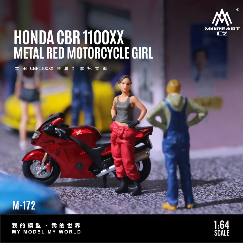 MoreArt 1/64 - Honda CBR1100XX Metal Red Motorcycle Girl - MO222172
