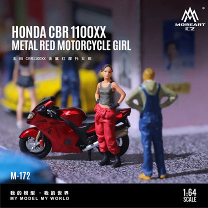 MoreArt 1/64 - Honda CBR1100XX Metal Red Motorcycle Girl - MO222172