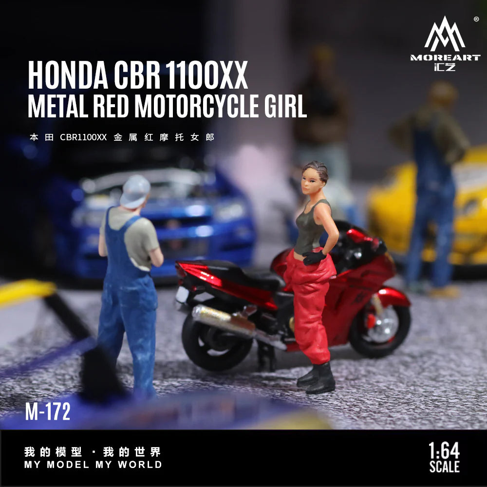 MoreArt 1/64 - Honda CBR1100XX Metal Red Motorcycle Girl - MO222172