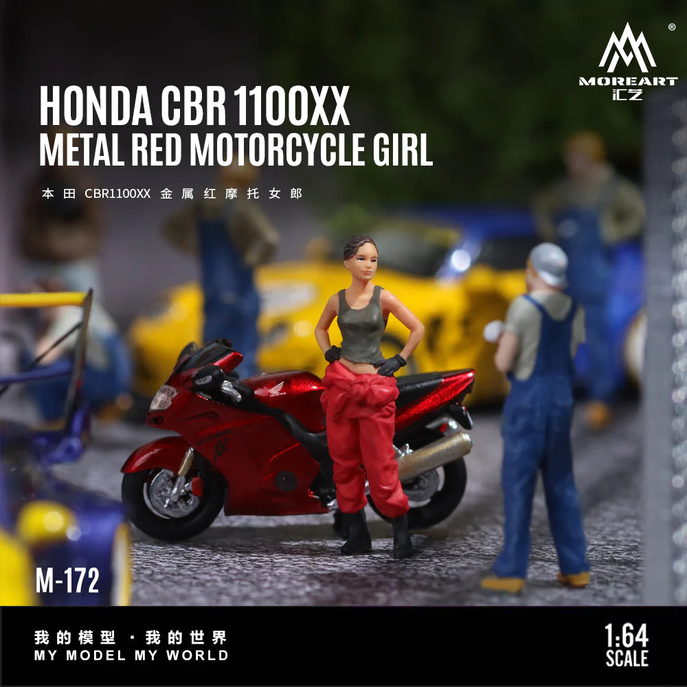 MoreArt 1/64 - Honda CBR1100XX Metal Red Motorcycle Girl - MO222172