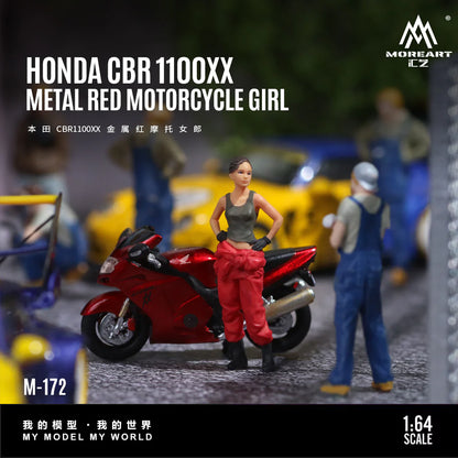 MoreArt 1/64 - Honda CBR1100XX Metal Red Motorcycle Girl - MO222172