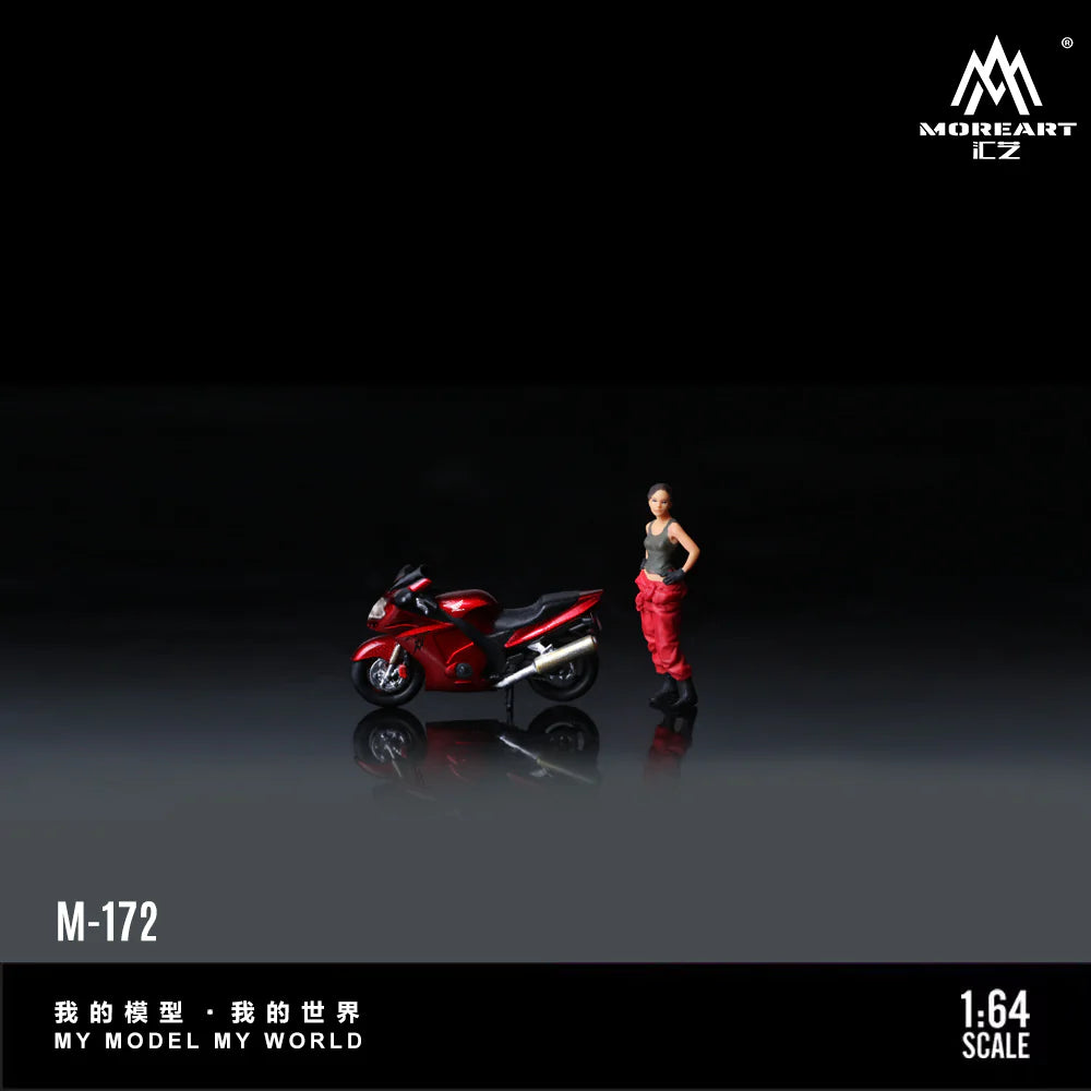 MoreArt 1/64 - Honda CBR1100XX Metal Red Motorcycle Girl - MO222172