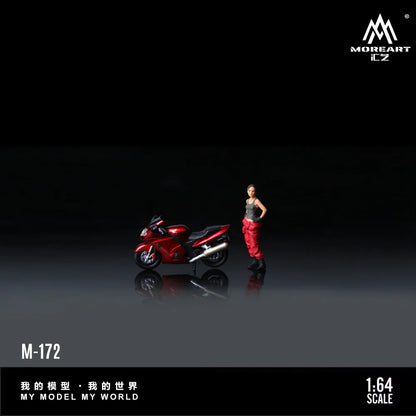 MoreArt 1/64 - Honda CBR1100XX Metal Red Motorcycle Girl - MO222172