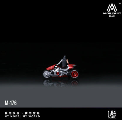 MoreArt 1/64 - Red Silver Handcyber Motorcycle - MO222176