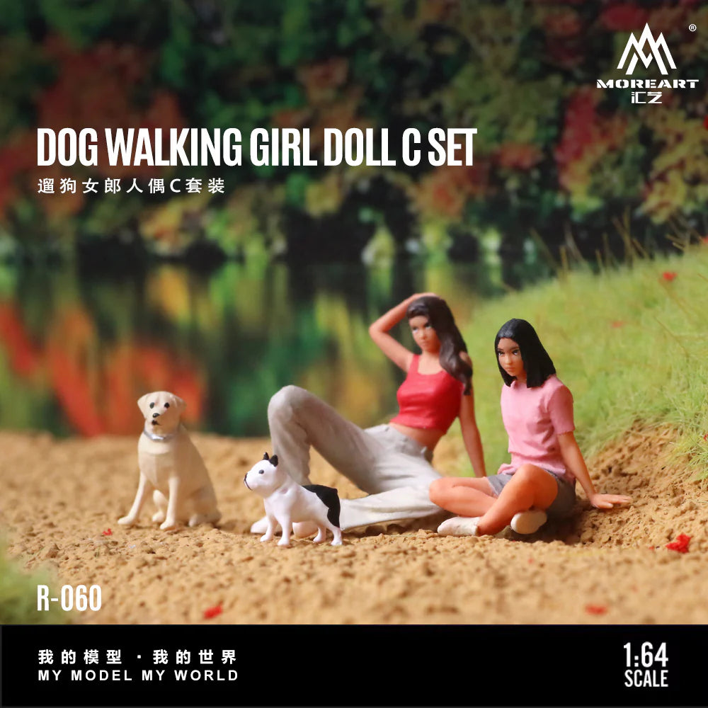 MoreArt 1/64 - Dog Walking Girl - MO223060
