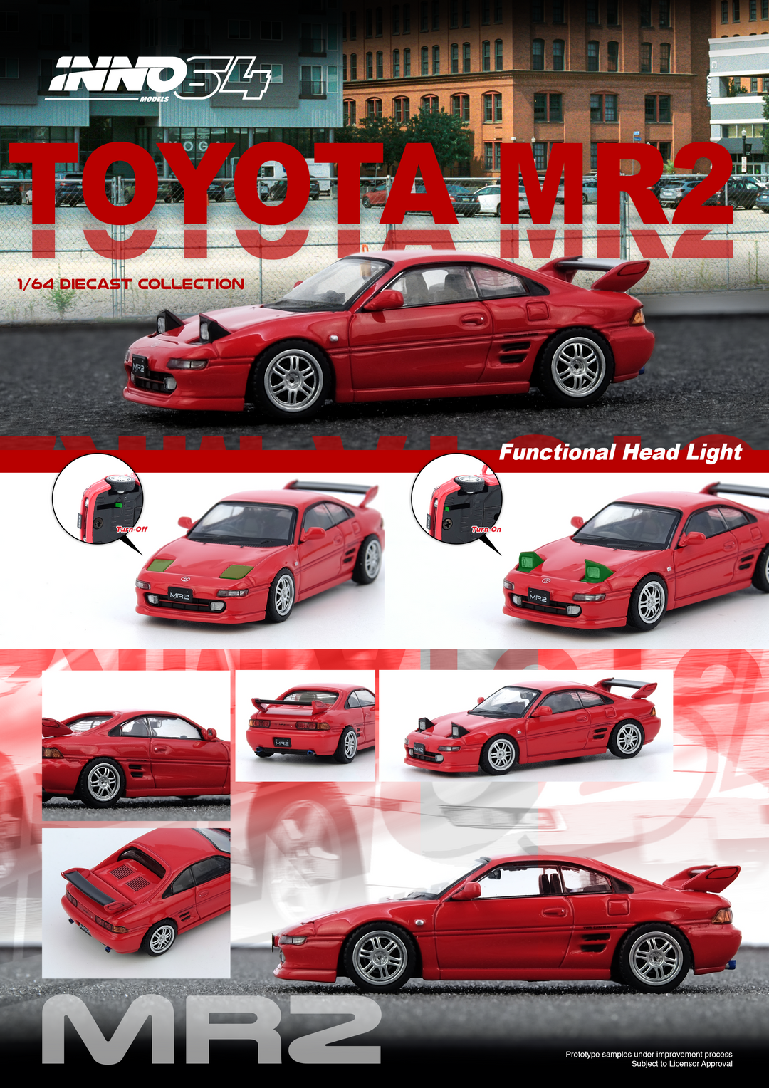 INNO64-TOYOTA MR2 (SW20) Red IN64-MR2SW20-RED