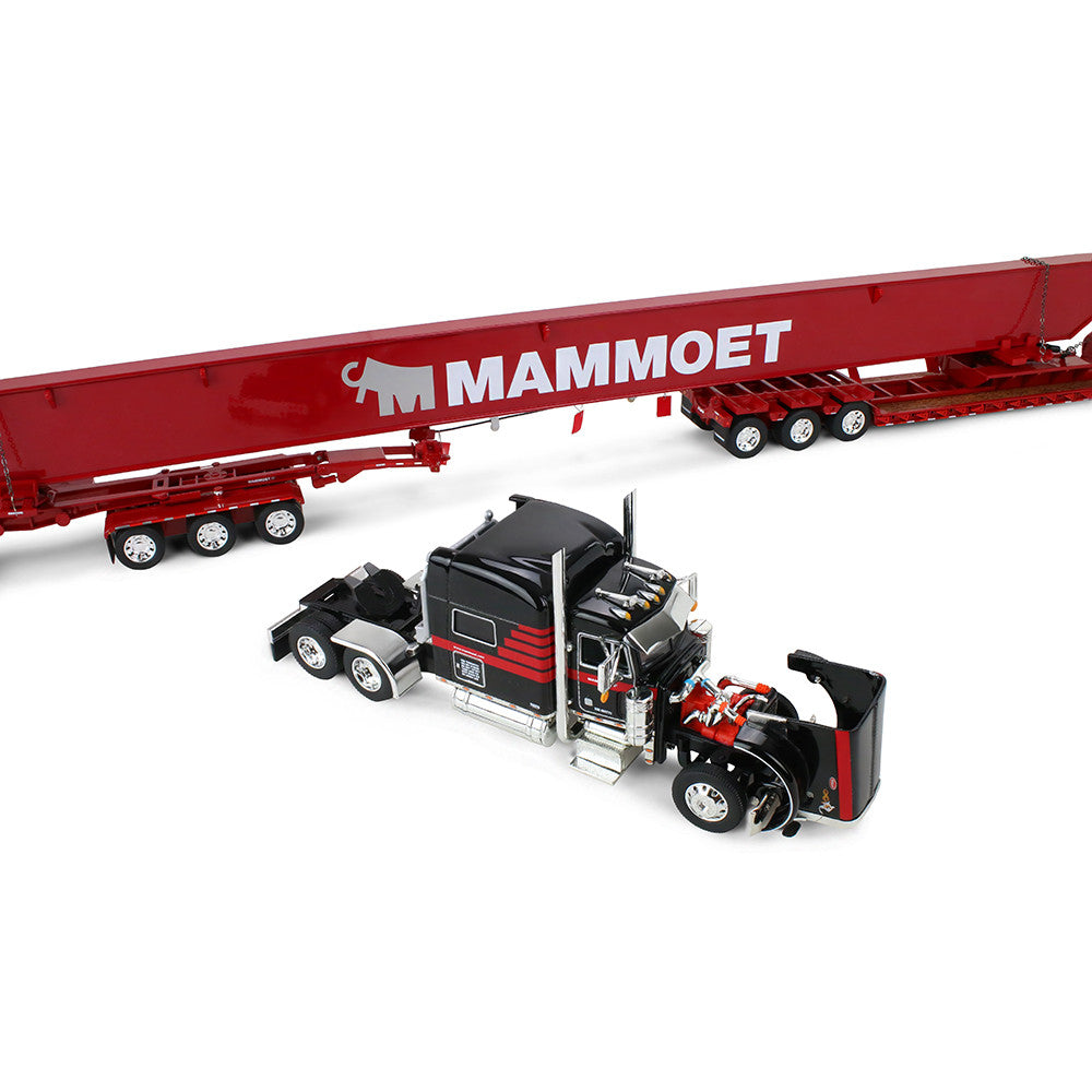First Gear 1:64 Mammoet Peterbilt 379 with Fontaine Magnitude Lowboy Trailer, ERMC 6-Axle Hydra Steer &amp; Bridge Beam Load – 69-2271