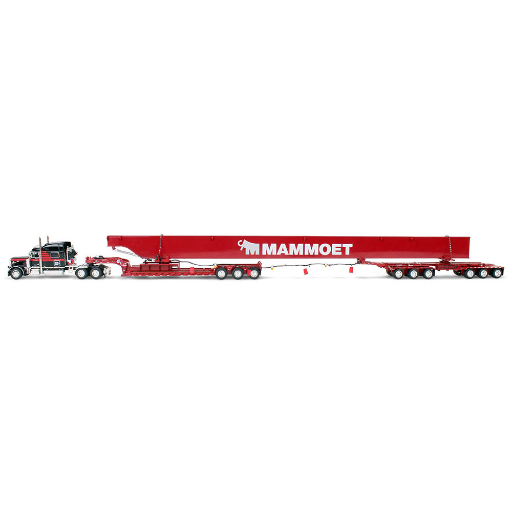 First Gear 1:64 Mammoet Peterbilt 379 with Fontaine Magnitude Lowboy Trailer, ERMC 6-Axle Hydra Steer &amp; Bridge Beam Load – 69-2271