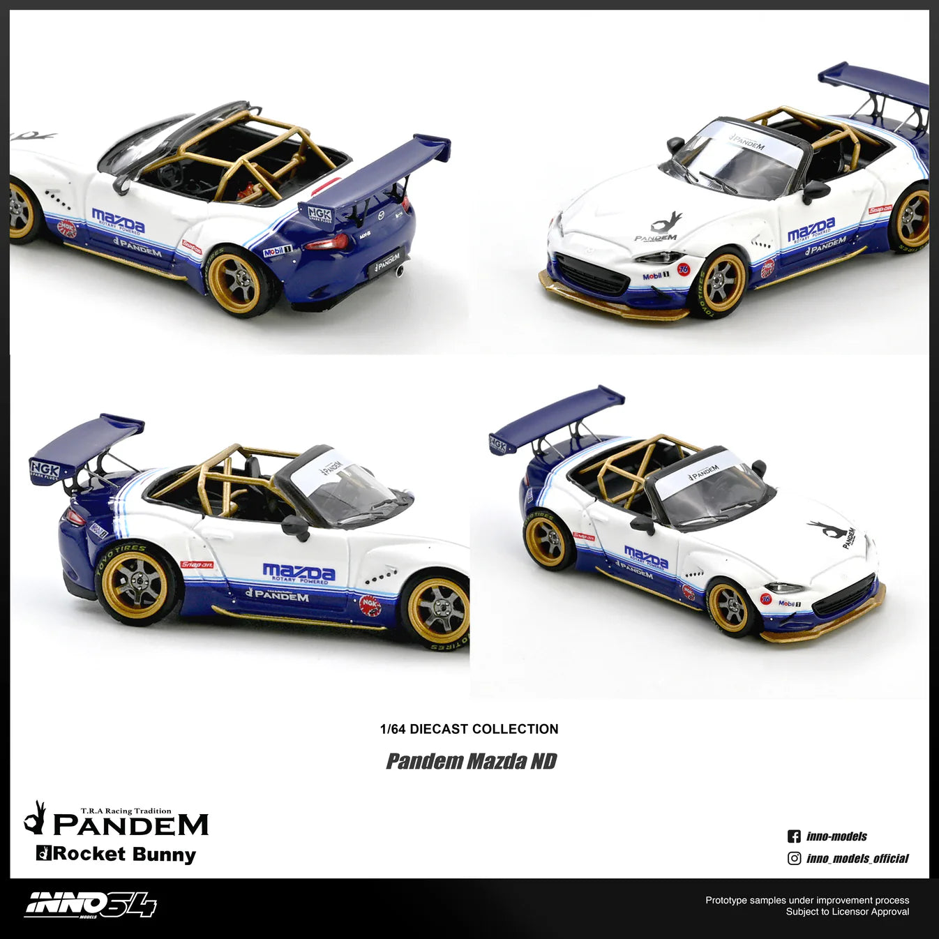 (PRE-ORDER 2026) Mazda MX-5 (ND) Miata Pandem Rocket Bunny V1.0 INNO64 1:64 IN64-MX5P-ND-01