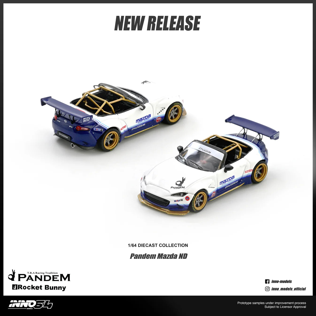 (PRE-ORDER 2026) Mazda MX-5 (ND) Miata Pandem Rocket Bunny V1.0 INNO64 1:64 IN64-MX5P-ND-01