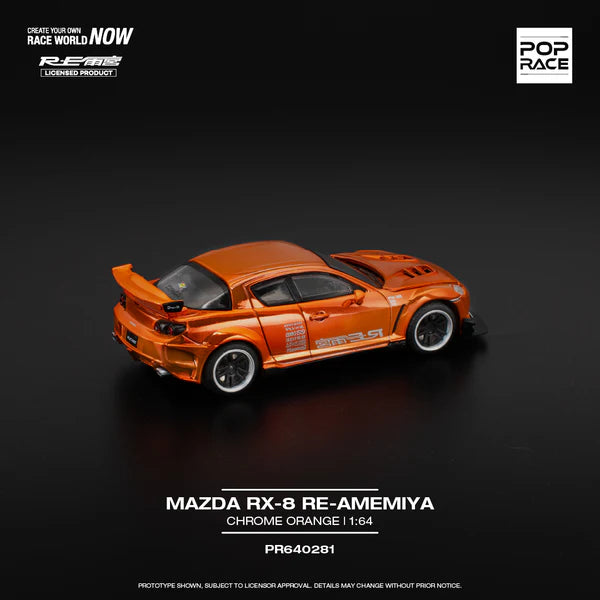 PRE-0RDER 2025) POPRACE 1/64, Mazda RX-8 RE-Amemiya - Chrome