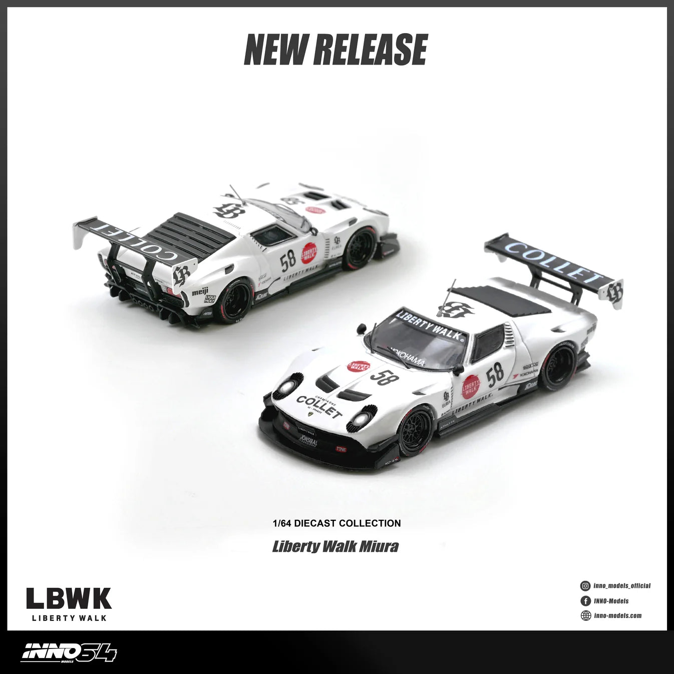 (PRE-ORDER 2026) Lamborghini Miura GT LB-Silhouette WORKS INNO64 1:64 IN64-LBMIURA-01