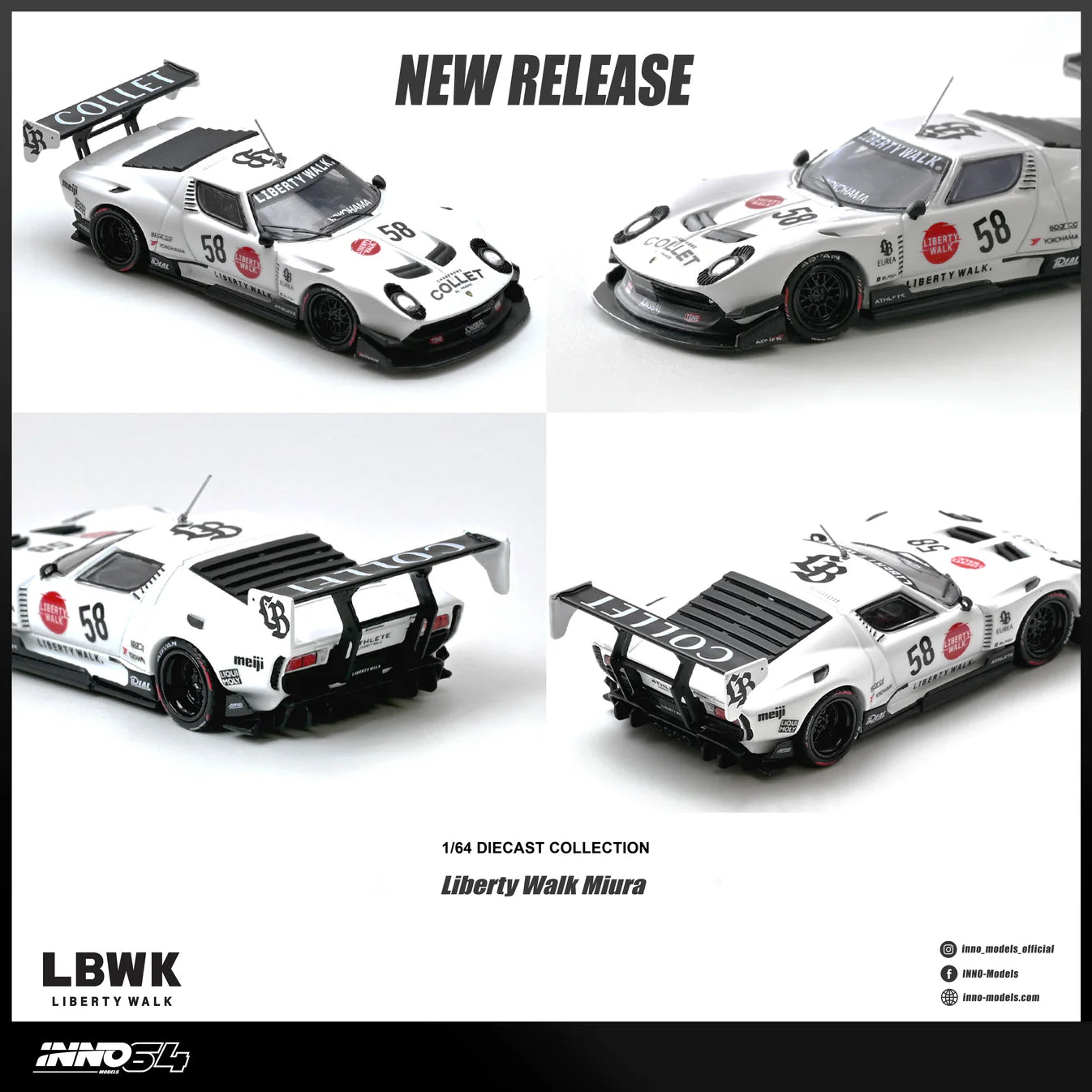 (PRE-ORDER 2026) Lamborghini Miura GT LB-Silhouette WORKS INNO64 1:64 IN64-LBMIURA-01