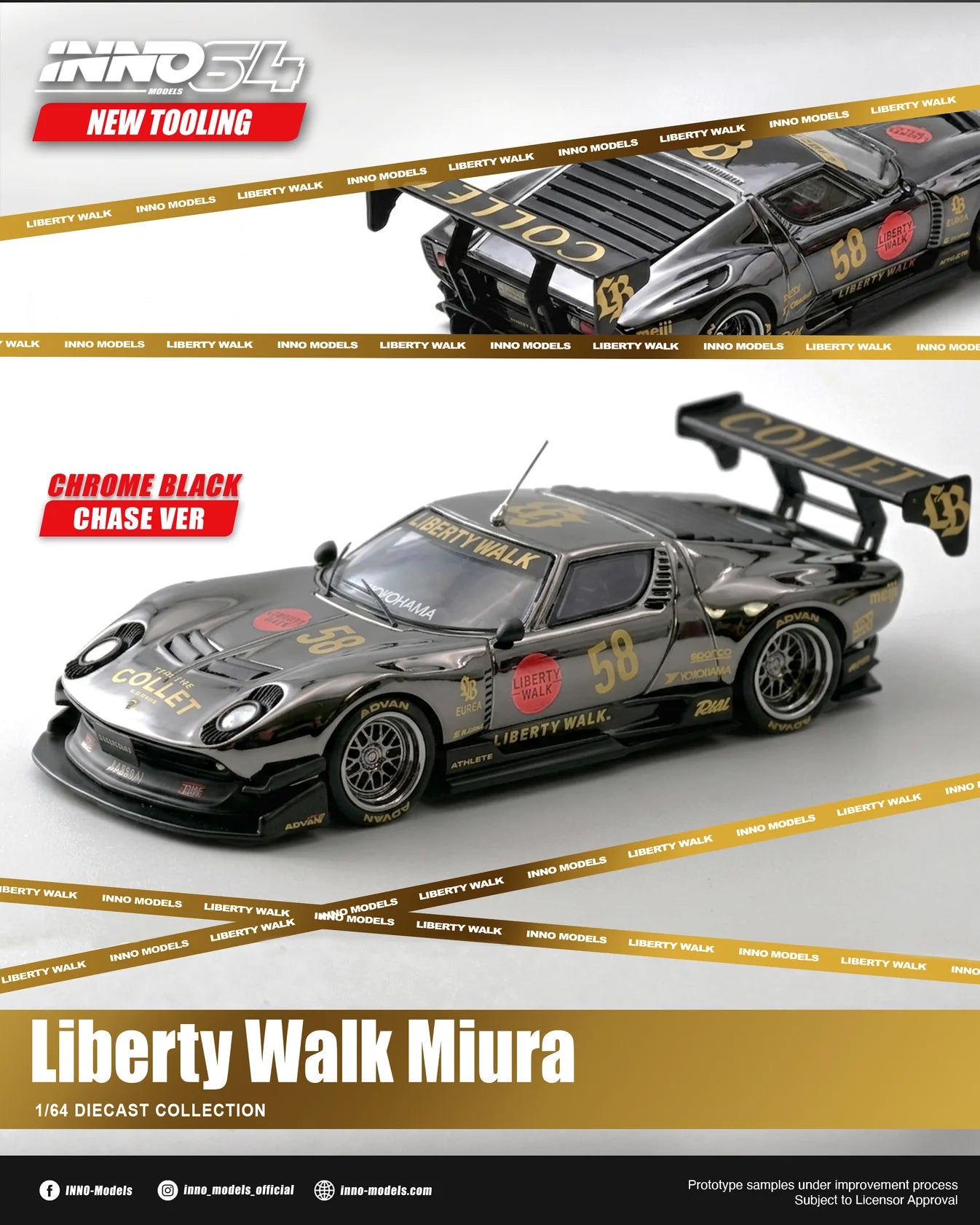(PRE-ORDER 2026) Lamborghini Miura GT LB-Silhouette WORKS INNO64 1:64 IN64-LBMIURA-01