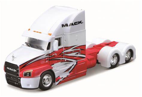 Mack Anthem Sleeper Cab in White with Red Flames- Custom Rigs Series 1:64