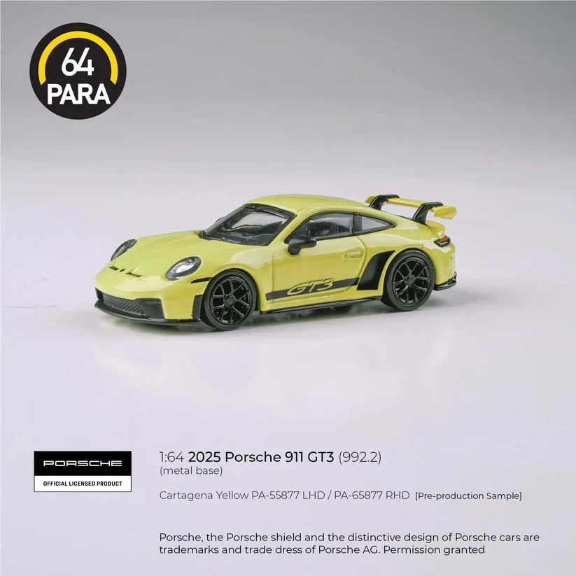 PARA64 1/64 2025 Porsche 911 GT3 (992.2) Cartagena Yellow LHD PA-55877 