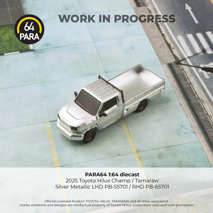 PARA64 2025 Toyota Hilux Champ Tamaraw – Silver Metallic LHD 1:64 PB-55701