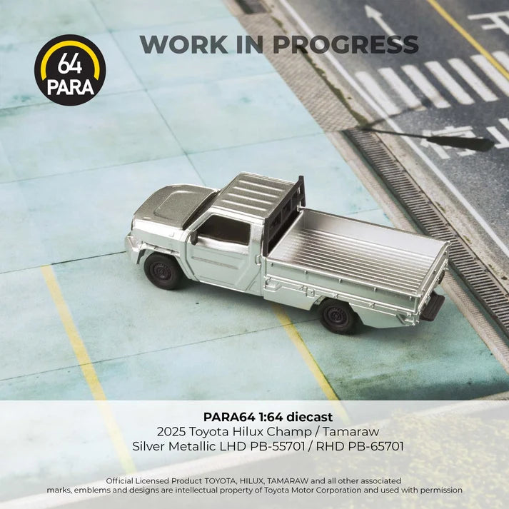 PARA64 2025 Toyota Hilux Champ Tamaraw – Silver Metallic LHD 1:64 PB-55701
