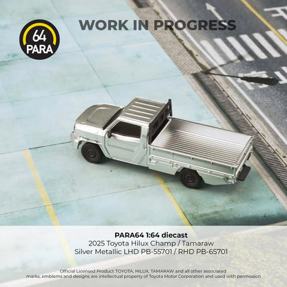 PARA64 2025 Toyota Hilux Champ Tamaraw – Silver Metallic LHD 1:64 PB-55701
