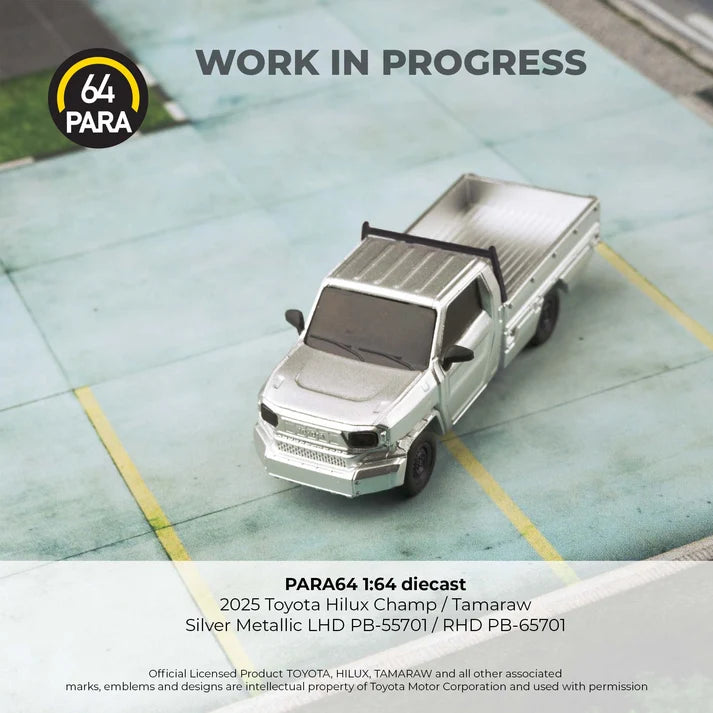 PARA64 2025 Toyota Hilux Champ Tamaraw – Silver Metallic LHD 1:64 PB-55701