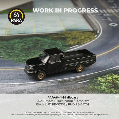 PARA64 2025 Toyota Hilux Champ Tamaraw – Black LHD 1:64 PB-55702