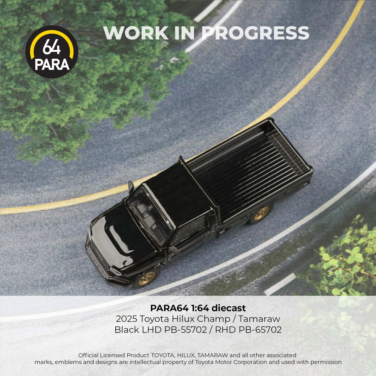PARA64 2025 Toyota Hilux Champ Tamaraw – Black LHD 1:64 PB-55702