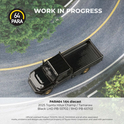 PARA64 2025 Toyota Hilux Champ Tamaraw – Black LHD 1:64 PB-55702