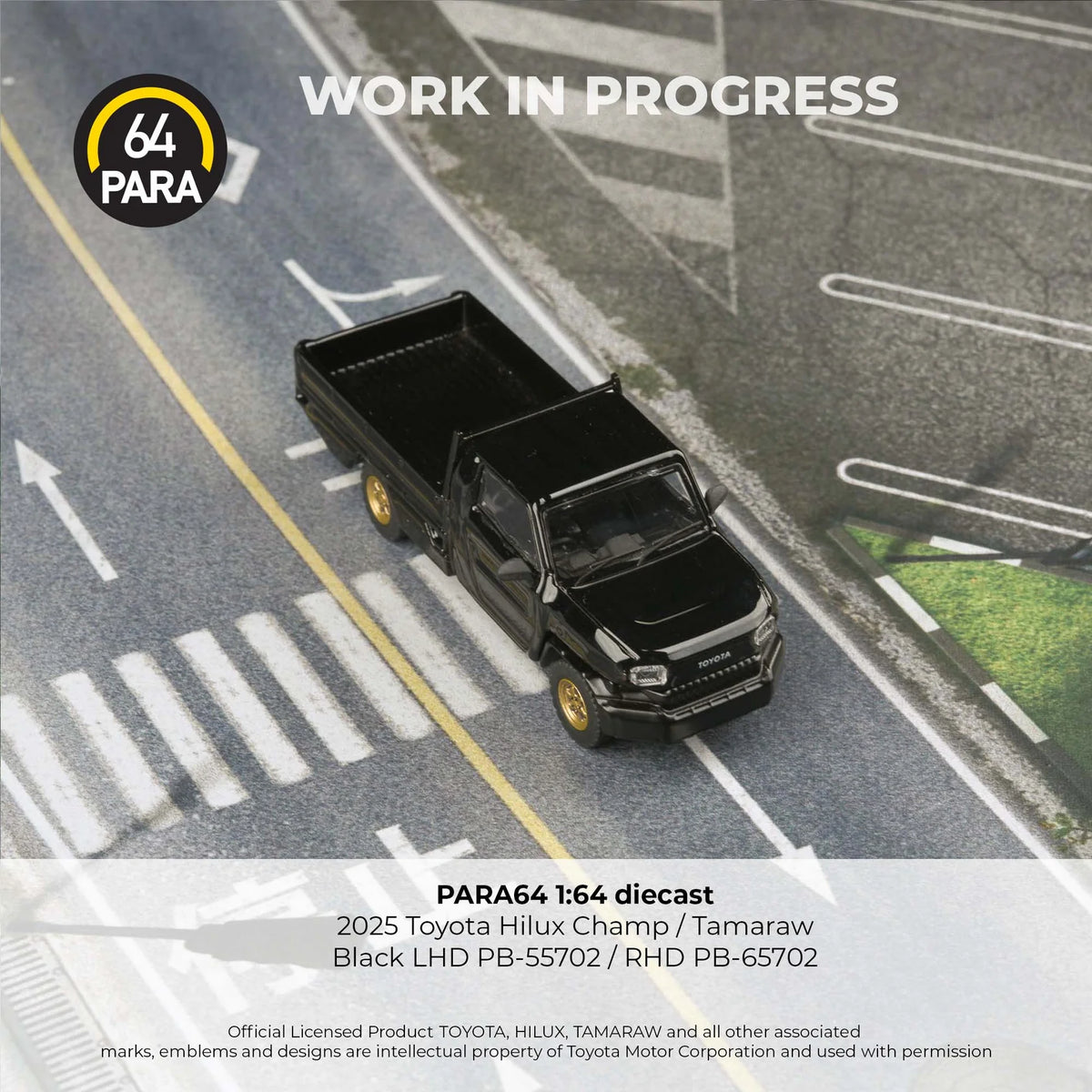 PARA64 2025 Toyota Hilux Champ Tamaraw – Black LHD 1:64 PB-55702
