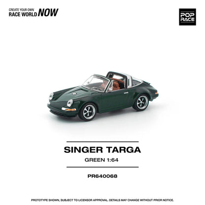 (PRE-ORDER 2026) POPRACE 1:64 Porsche Singer Targa Green PR640068